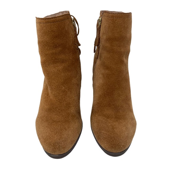 Vionic Ronnie Brown Suede Leather Block Heel Zip Up Comfort Ankle Boots Size 6.5 - Picture 2 of 13